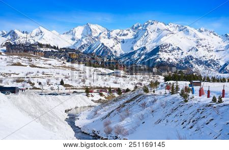 Formigal ski area in Huesca Pyrenees of Spain