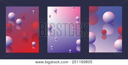Abstract Background Made With Bright Gradients, Shperes And Reflections. Set Good For Booklet Design