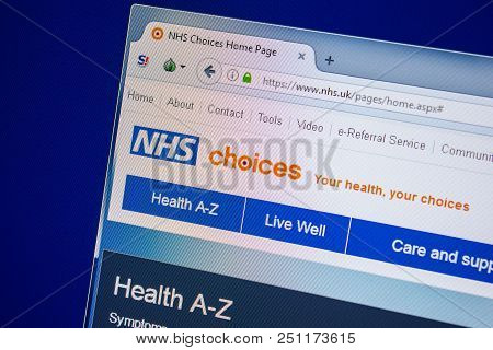 Ryazan, Russia - July 24, 2018: Homepage Of Nhs Website On The Display Of Pc. Url - Nhs.uk