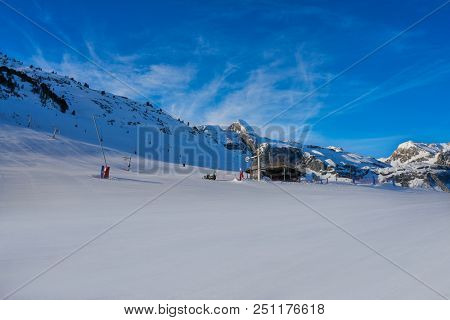 Candanchu ski in Huesca on Canfranc Pyrenees at Spain