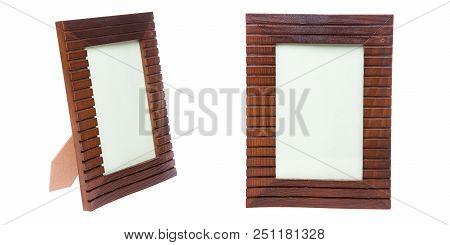 Picture Frame On White Background Studio Isolated. Retro Photography Frame Design