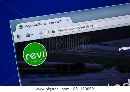 Ryazan, Russia - July 24, 2018: Homepage Of Revimedia Website On The Display Of Pc. Url - Revimedia.