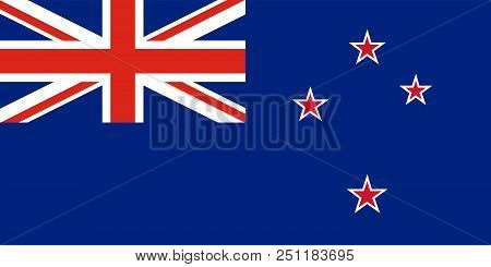Vector Flag Of New Zealand. New Zealand Ensign