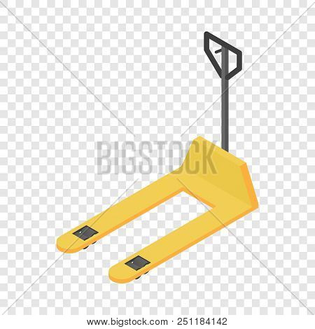 Warehouse Forklift Icon. Isometric Of Warehouse Forklift Vector Icon For On Transparent Background