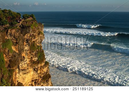 Rock Uluwatu Temple And Waves, Bali, Indonesia