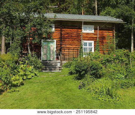 Front Yard And Hut In Cultural Reserve Area Gallejaur In Norrbotten, Sweden.