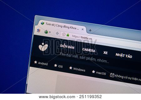 Ryazan, Russia - July 25, 2018: Homepage Of Tinhte Website On The Display Of Pc. Url - Tinhte.vn