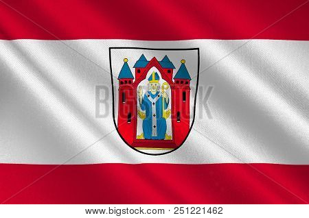 Flag Of Aschaffenburg In Lower Franconia In Northwest Bavaria, Germany. 3d Illustration