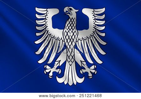 Flag Of Schweinfurt Is A City In The Lower Franconia Region Of Bavaria In Germany. 3d Illustration