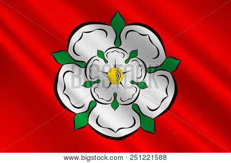 Flag Of Rosenheim In Upper Bavaria Of Germany. 3d Illustration