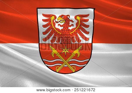 Flag Of Markisch-oderland Is A District In Brandenburg, Germany. 3d Illustration
