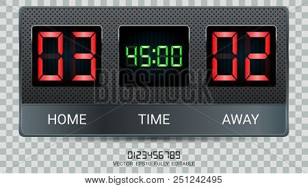 Digital Timing Scoreboard, Football Match Team A Vs Team B, Strategy Broadcast Graphic Template For 