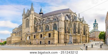 View At The Church Of Saint Waltrude In Mons - Belgium