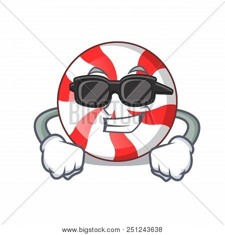 Super Cool Peppermint Candy Character Cartoon Vector Illustration