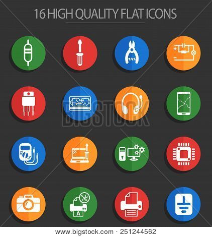 Electronics Repair Web Icons For User Interface Design