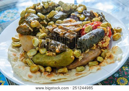 Stuffed Grape Leaves - Arabic Traditional Food.