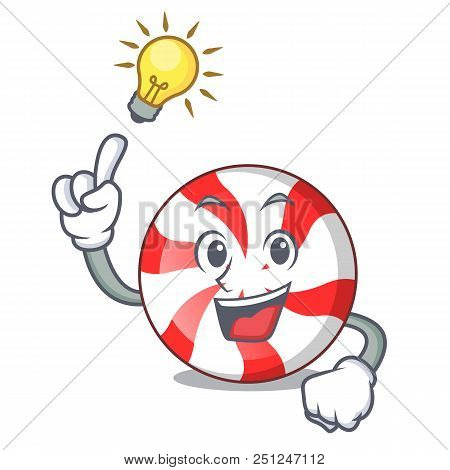Have An Idea Peppermint Candy Mascot Cartoon Vector Illustration