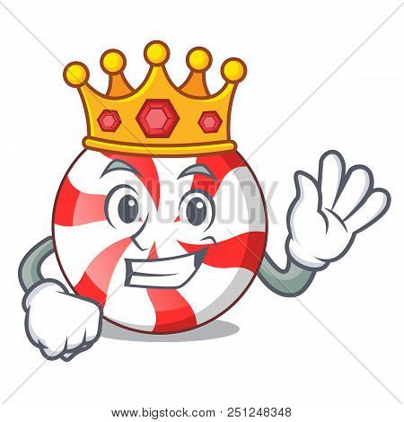King Peppermint Candy Mascot Cartoon Vector Illustration