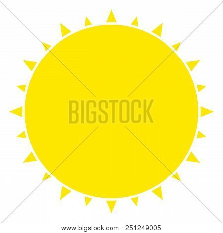 Sun Icon With Jags As Vector On A Isolated Background