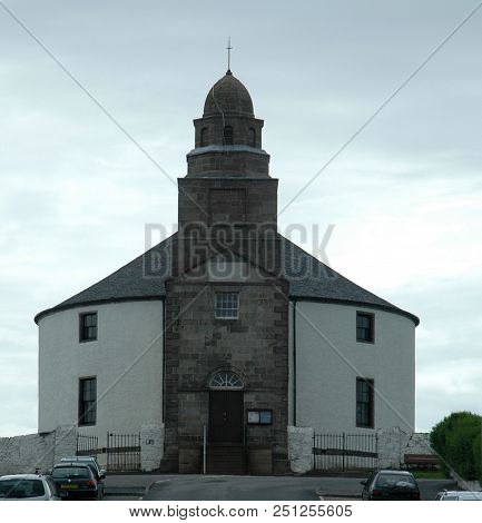 One Of 2 Round Churches In The Uk - The Round Church At Bowmore, Islay, Scotland