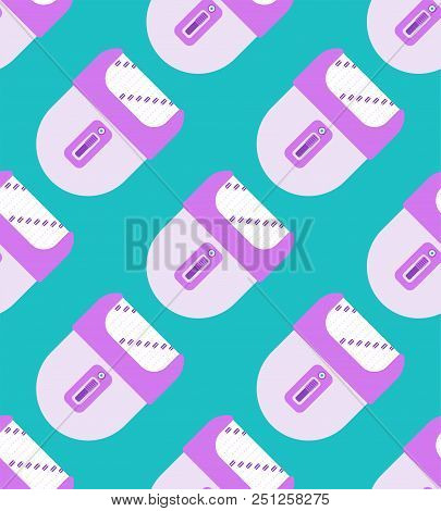 Epilation Pattern Seamless. Epilator Of Hair Background. Body Hygiene. Cosmetic Procedure. Vector Il