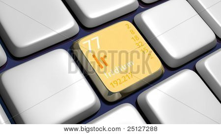 Teclado (detalle) con el elemento de iridio