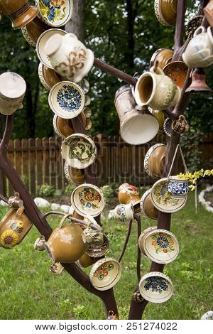 Traditional Romanian Earthenware Pottery In Buzau - Romania. Romanian Pottery Is Traditionally Produ