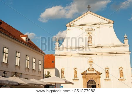 Baroque Style Saint Catherine Church In Historic Part Of Zagreb, Croatia