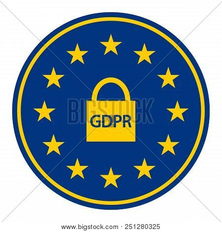 General Data Protection Regulation.gdpr And Online Security. Padlock And Personal Accounts In Eu Cir