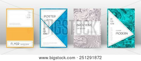 Abstract Cover. Breathtaking Design Template. Suminagashi Marble Stylish Poster. Breathtaking Trendy