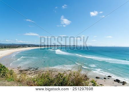 Coolangatta Lookout View Along White Beach To Surfer's Paradise In Distance