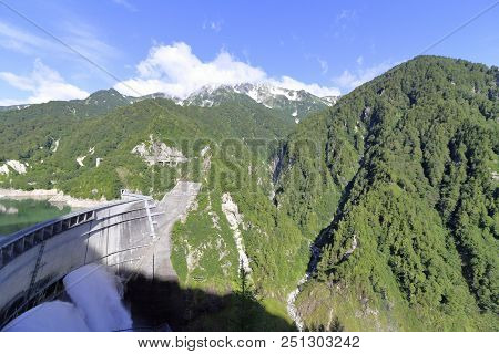 Discharge From Kurobe Dam In Toyama, Japan