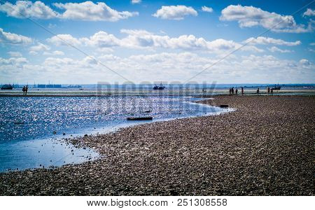 Photo Of The Pebbly Chalkwell Beach During Low Tide Hours
