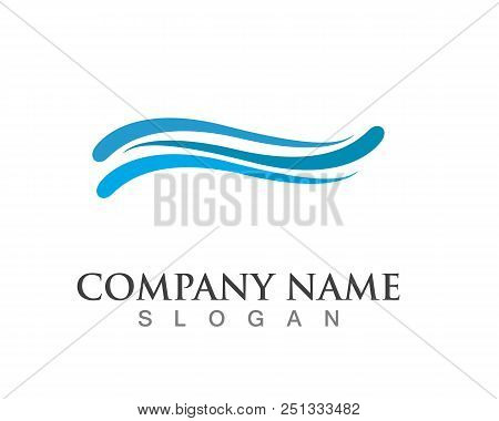 Waves Of Sea Or Ocean Waves, Blue Water, Splash And Gale, Vector Illustration