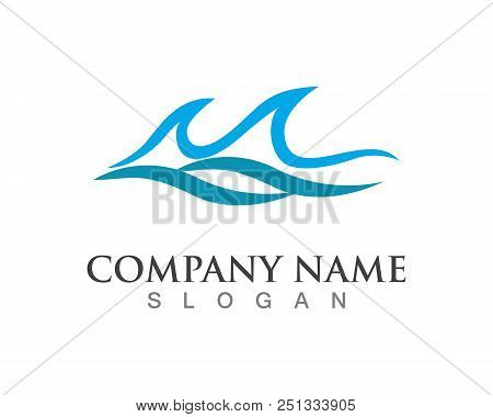 Waves Of Sea Or Ocean Waves, Blue Water, Splash And Gale, Vector Illustration