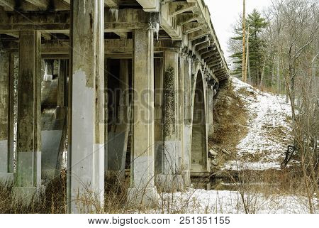 Highway Over Pond In Smithfield, Rhode Island