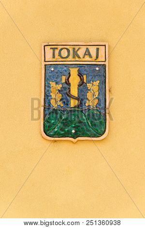 Coat Of Arms On The House In Tokaj Town Center, Tokaj Wine Region, Hungary