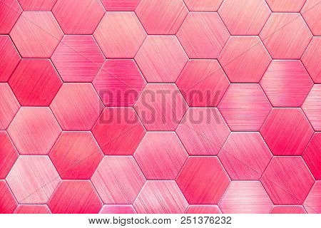 Abstract Silver Metal Background. Geometric Hexagons. Different Color