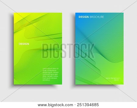 Vector Fluid Color Covers Set. Broshure With A Gradient Shape. Multicolored Technology Background