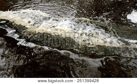 Small Waterfall On Sablinka River In Leningrad Region, Russia.