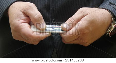 Multi Panel Drug Test Device On Hand Man .