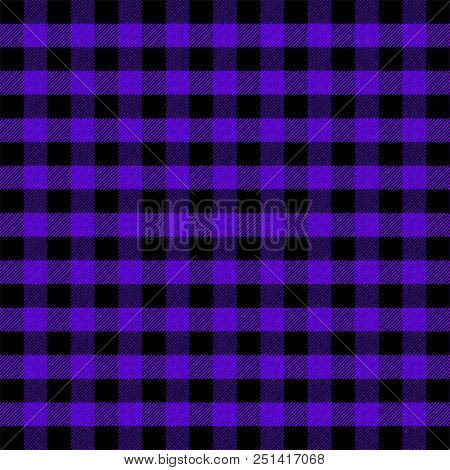 Lumberjack Plaid. Scottish Pattern In Purple And Black Cage. Scottish Cage. Scottish Checkered Backg