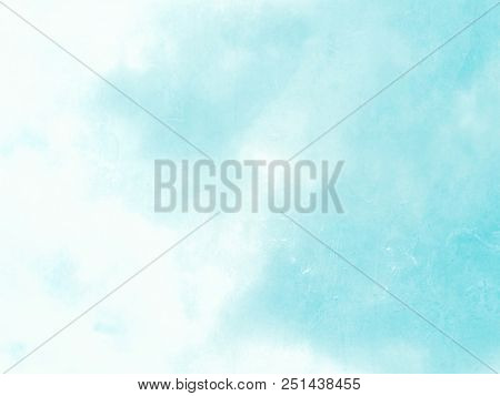 Light blue sky background in pastel watercolor style fading to white