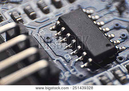 Chip In A Computer Board Of A Microcontroller