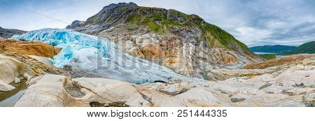 The Blue Svartisen Glacier In North Norway