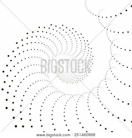 Geometric Technology Vector Background. Abstract Monochrome Vortex Trail. Vector Illustration