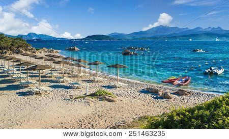 Spiaggia Del Pirata Capriccioli, Amazing Beach Of Emerald Coast, East Sardinia Island, Italy