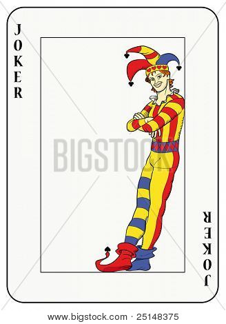 spillekort: Joker lænet mod kort ramme