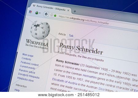 Ryazan, Russia - July 09, 2018: Page On Wikipedia About Romy Schneider