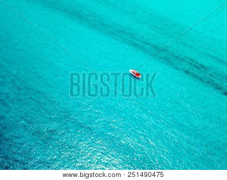 Cancun beach aerial view at Playa Delfines